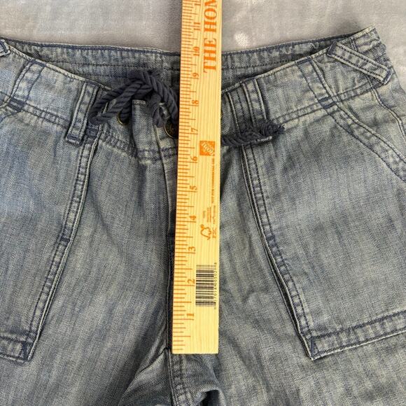 NWT Eddie Bauer Denim Boyfreind Short Women's Size 6 Indigo Tie Waist Bermuda - Picture 6 of 9